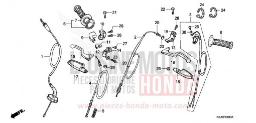 HANDLE LEVER/CABLE CRF100F5 de 2005
